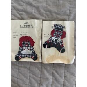 Vintage RAGGEDY ANN & ANDY 2 Patches Applique New in Packages